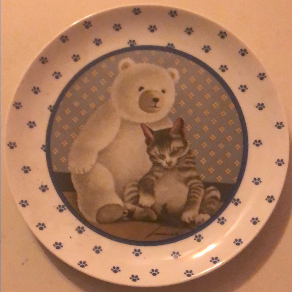 Vandor Cat and Teddy Bear Plate